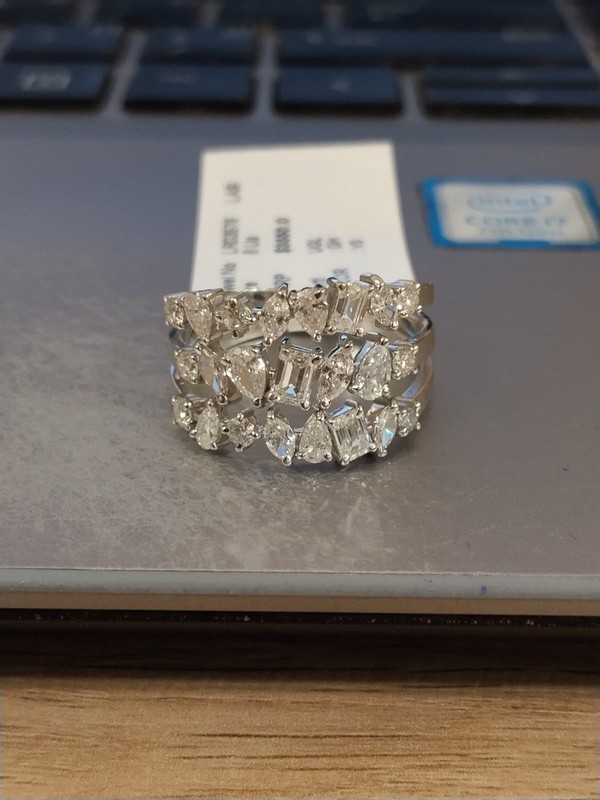 1.85ct Multi Cut Lab Grown Diamond GH/VS Women Ring 14k White Gold #LR03576