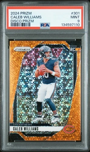 2024 PANINI PRIZM DISCO PRIZM #301 CALEB WILLIAMS ROOKIE RC PSA 9