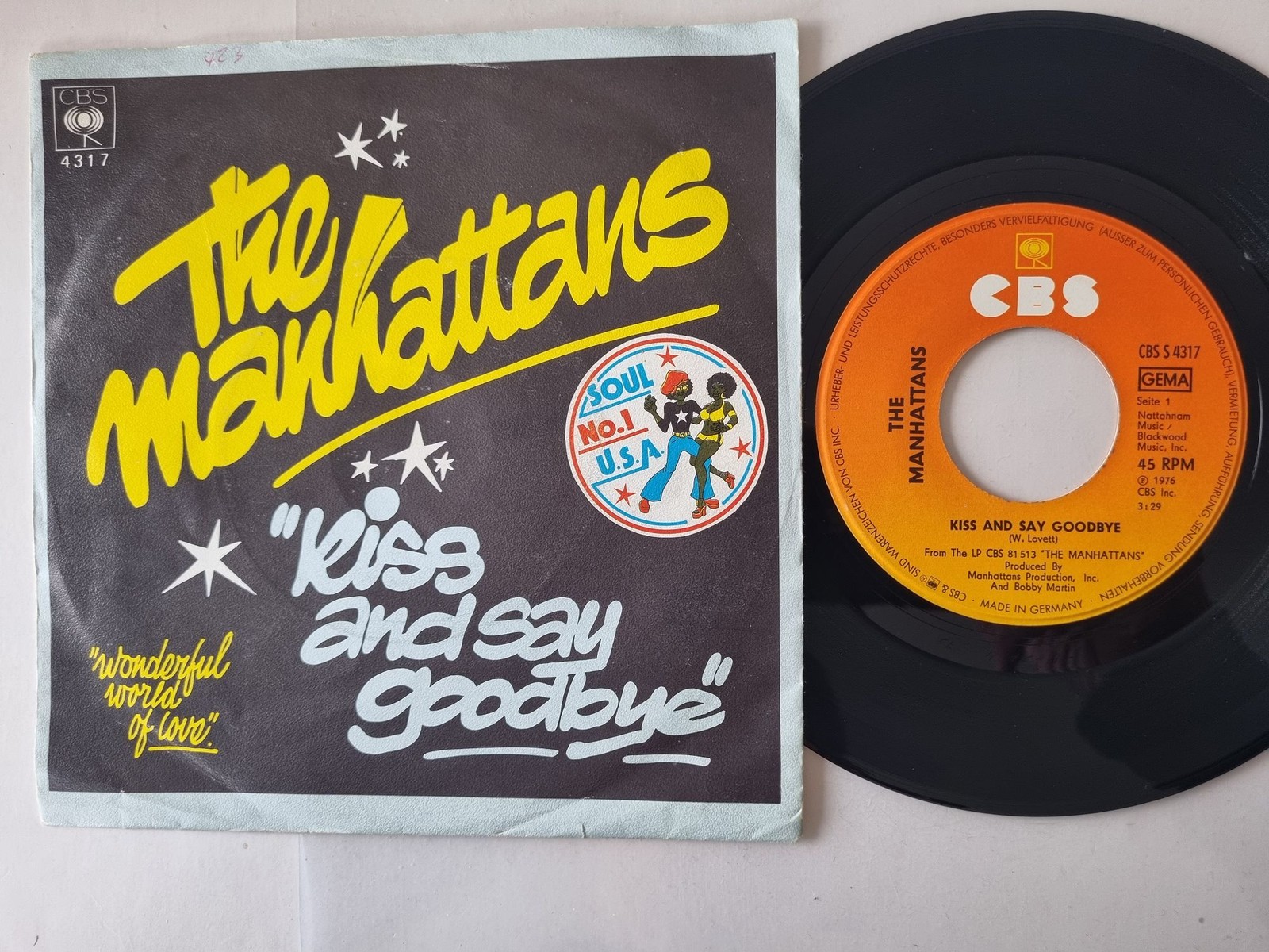 The Manhattans - Kiss and Say Goodbye 7'' Vinyl Germany