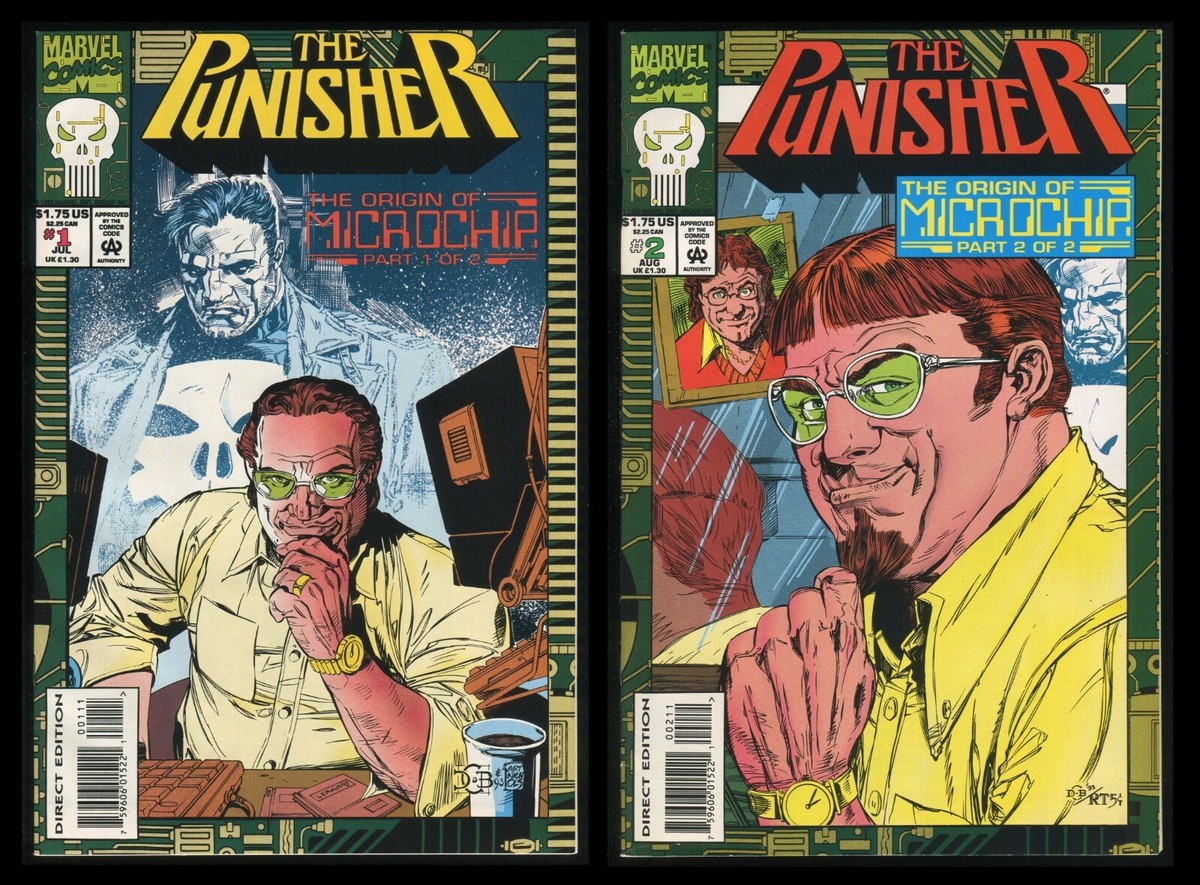 Punisher The Origin of Microchip Comic Set 1-2 Lot feat. The