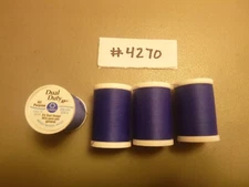 Coats & Clark Dual Duty XP All Purpose Thread 250 yard 4 Monaco Blu Spools #4270