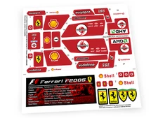 CUSTOM DIE CUT STICKERS for Set 8674 Ferrari F1 Racer + LOGO & PLAQUE STICKER