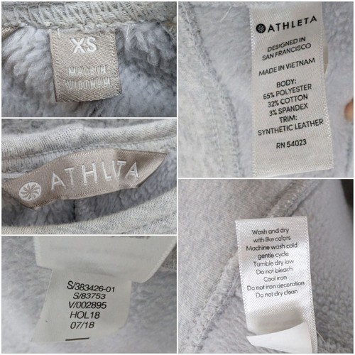 Athleta Cozy Karma Sweatshirt Dress Womens Grey Back Zip 3/4 Sleeve Size XS - Picture 5 of 12