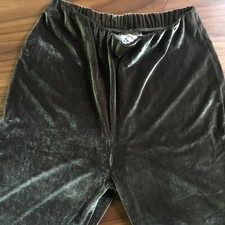 Women's Velour Green/Gray Pants, Size M