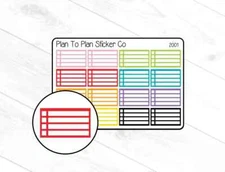 2001~~Checklist Half Box Planner Stickers.