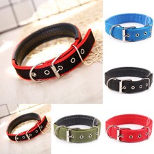 Nylon Dog Collar Adjustable Reflective Strong Collars Soft Padded Dogs Durable