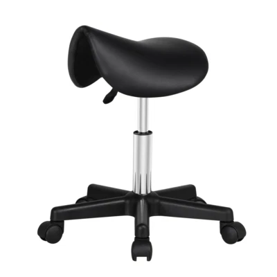 UKUNIVERSAL365 PU Leather Saddle Stool Adjustable Rolling Salon Swivel Chair for Spa Massage