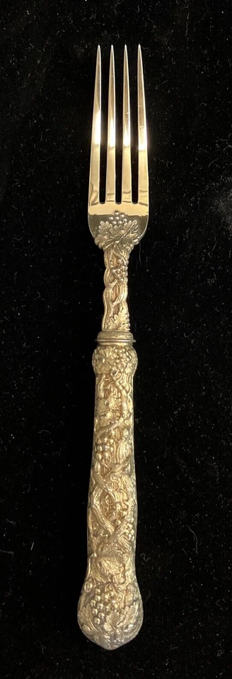 Juego de postre de 3 piezas dorado ornamentado F Higgins plata de ley Londres 1896   Foto 4 de 4