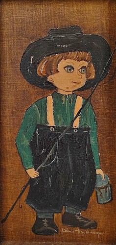 DOLORES HACKENBERGER Oils on Canvas Framed Amish Children - Picture 3 of 15