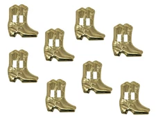 8 pcs Pair of Cowboy Boots Gold Metal Western Slotted Conchos Leather Crafts