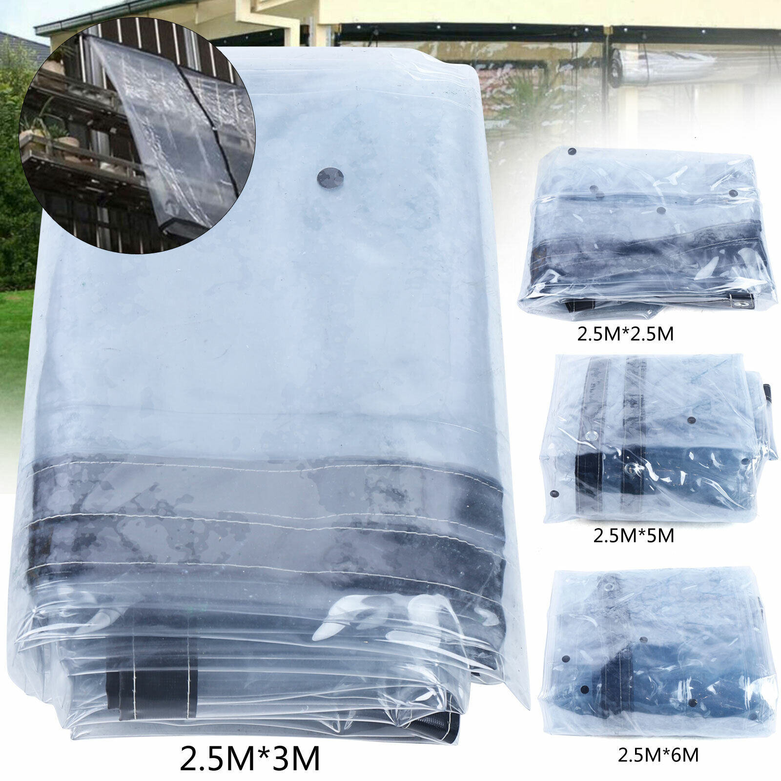 MULT-SIZE 0.5mm Waterproof Commercial Grade Clear High Max 77% OFF order PVC Can Awning