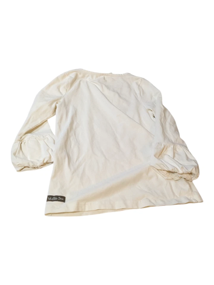 Conjunto Suéter Matilda Jane Dandy Botón Encogerse de hombros + Camiseta acolchada blanca garceta Talla 10 Foto 3 de 4