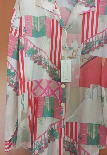 Camicia donna ampia manica lunga in viscosa. Made in Italy, Red Rose - Foto 2 di 4