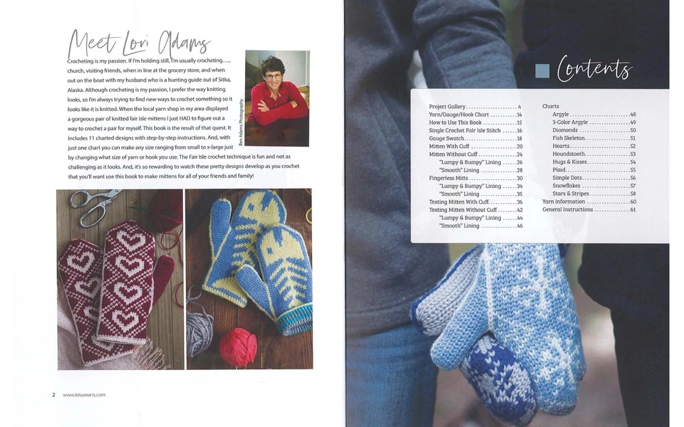 Fair Isle Mittens Crochet Book by Leisure Arts - Image 2 of 4