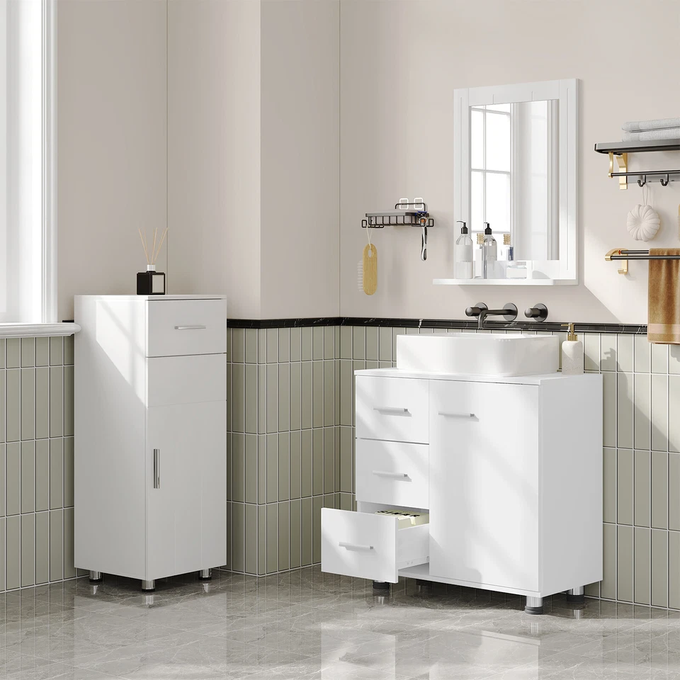 EUGAD Waschbeckenunterschrank mit 3 Schubladen Schränkchen Badschrank 2 Fächern - Bild 3 von 4