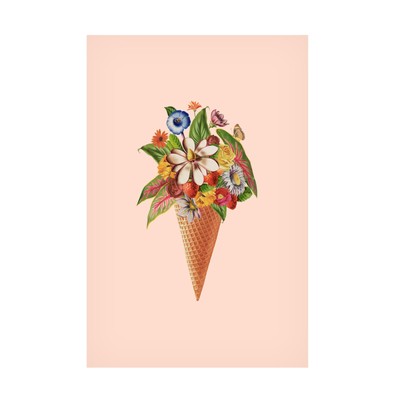 Canvas Wall Art - Frida Floral Studio 'Botanical pink ice cream' Wall Art for...