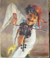 Portrt Geiger Violin Player Concert Antique For Restoration °Dance Music Hungary