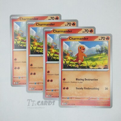 Charmander 004/165 x4 - 4x Trainer Playset Pokemon S&V 151 - 4 Card Set