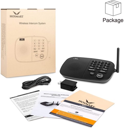 Hosmart Wireless Intercom System 1/2 Mile Long Range 10-Channel 2 Station - Picture 6 of 7