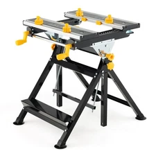 S AFSTAR Folding Work Table Portable Workstation with Tiltable Extendable Tablet