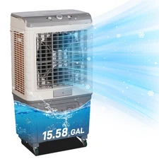 ZOKOP 60L Evaporative Air Cooler 3 in 1 Swamp Cooler Fan Humidifier 15.85 Gallon