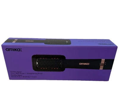 Amika Double Agent 2-in-1 Föhn Glättbürste Schwarz Originalverpackt Neu