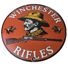 Vintage Winchester Rifles Sign - Hunting Ad Gas Pump Porcelain Sign