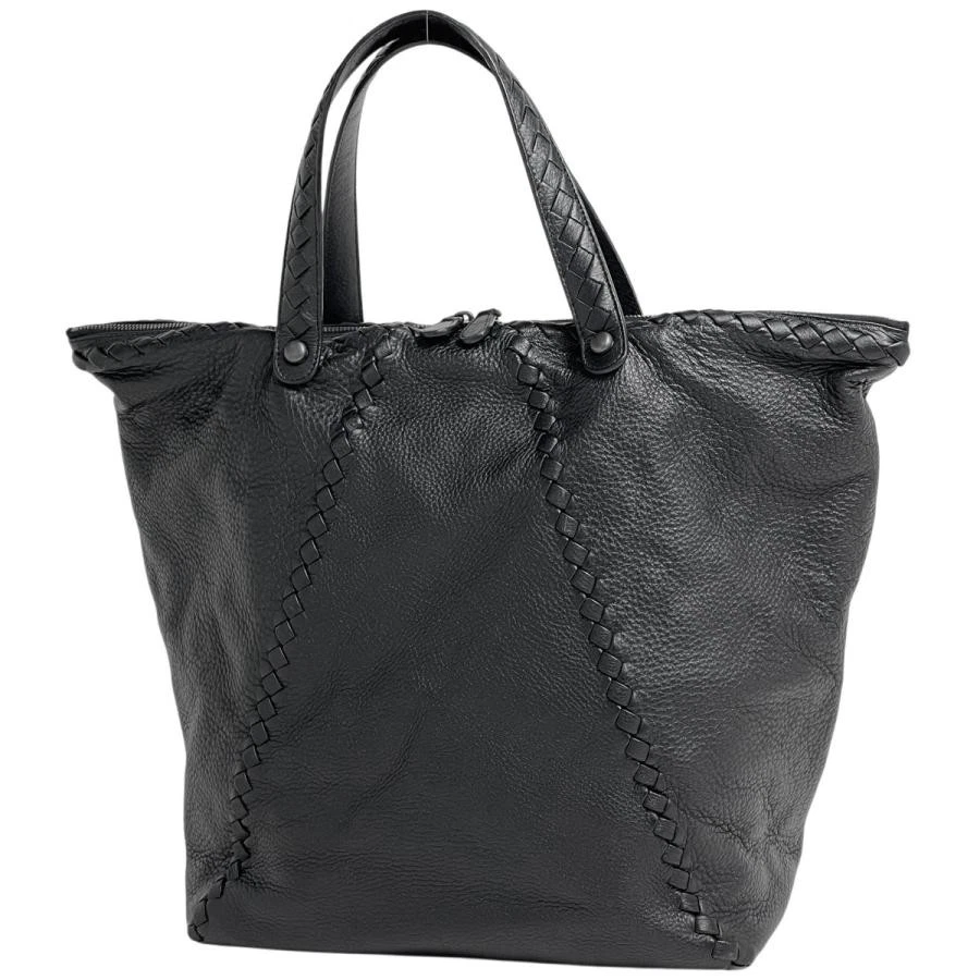 Bottega Veneta — Bottega Veneta Intrecciato Leather Black Tote Bag 212628 #BS1070