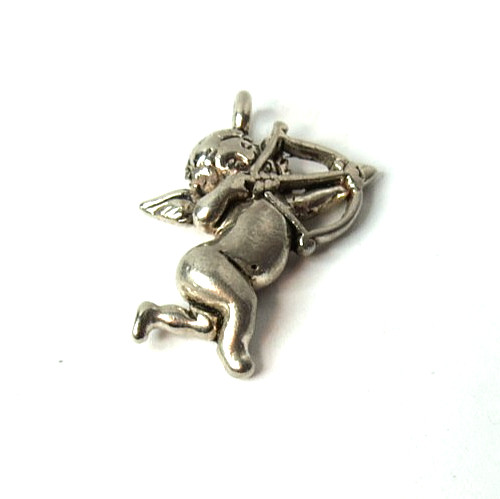 VTG 925 STERLING SILVER CUPID CHERUB LOVE PENDANT 25MM HIGHT