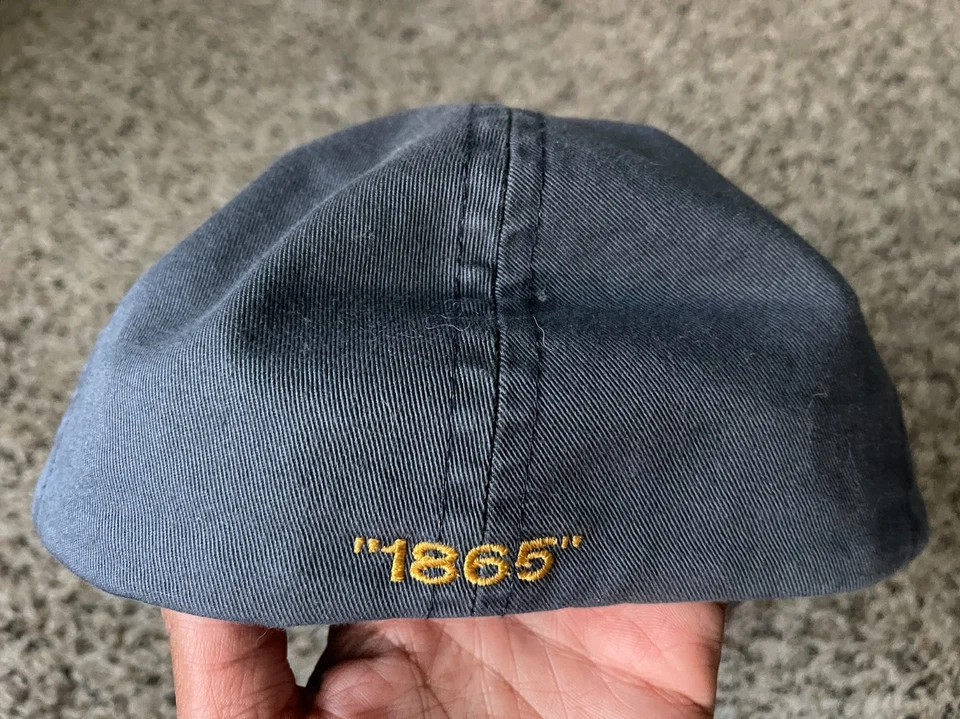 Gorra Stetson Ball Cap Talla 7 1/4 Azul Lona Cuero Ala Sombrero Hecho en EE. UU. Foto 3 de 4