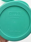 Vintage Pyrex 1-Cup Glass Storage Bowl #7202A with Green Lid Made In USA