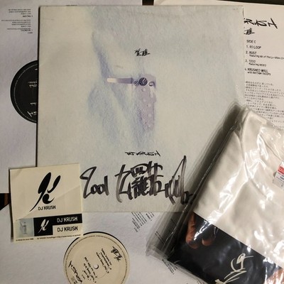 [Rare JP ORG Signed Vinyl & T-Shirt L] DJ KRUSH   Kakusei / Mo Wax UNKLE Shadow