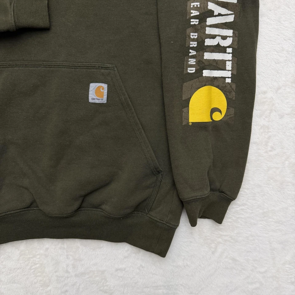 Carhartt Suéter Sudadera con Capucha Sudadera Para Hombres Pequeño Verde Pullover Polar Ropa de Trabajo Foto 4 de 4