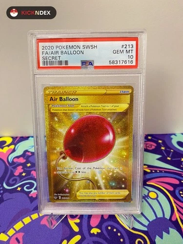 PSA 10 💎 🔴 Sword & Shield Base Set Air Balloon Secret Rare 213/202