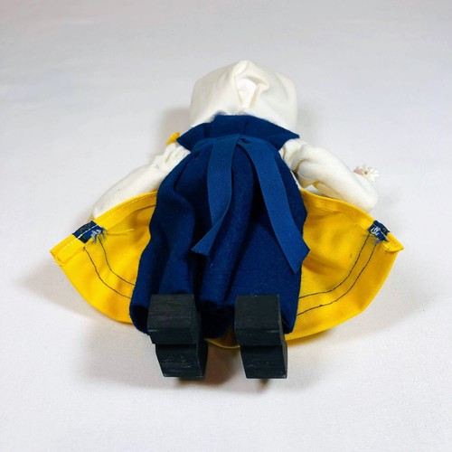 Original Butticki Of Sweden Handmade Wood Doll In Dress With Flowers 8" Tall - Picture 6 of 6