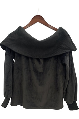 G by Giuliana Women's Black Label Off Shoulder Sweater Black