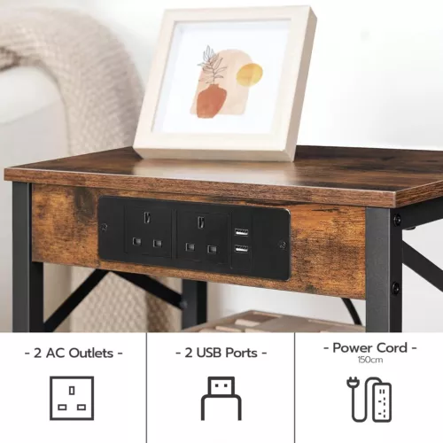 HOOBRO Side Table Coffee Table End Table NightStand Bedside Table with 2 Drawers - Picture 11 of 36