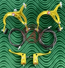 Gold Old School BMX Bike MX BRAKE CALIPER, CABLE & LEVER Vintage Cruiser Bicycle