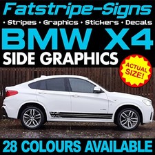adatto a BMW X4 STRISCE GRAFICHE ADESIVI DECALCOMANIE M SPORT xLINE xDRIVE 20d 30d 35d