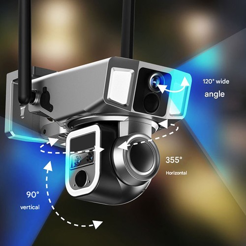 Solar Power 4G WIFI Security Camera 12MP 10X Zoom 4K Cam PIR Auto Tracking PTZXt - Picture 6 of 17