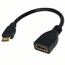 Mini HDMI Male to HDMI Female 1080P Adapter Cable for Camera Projection DV 15cm