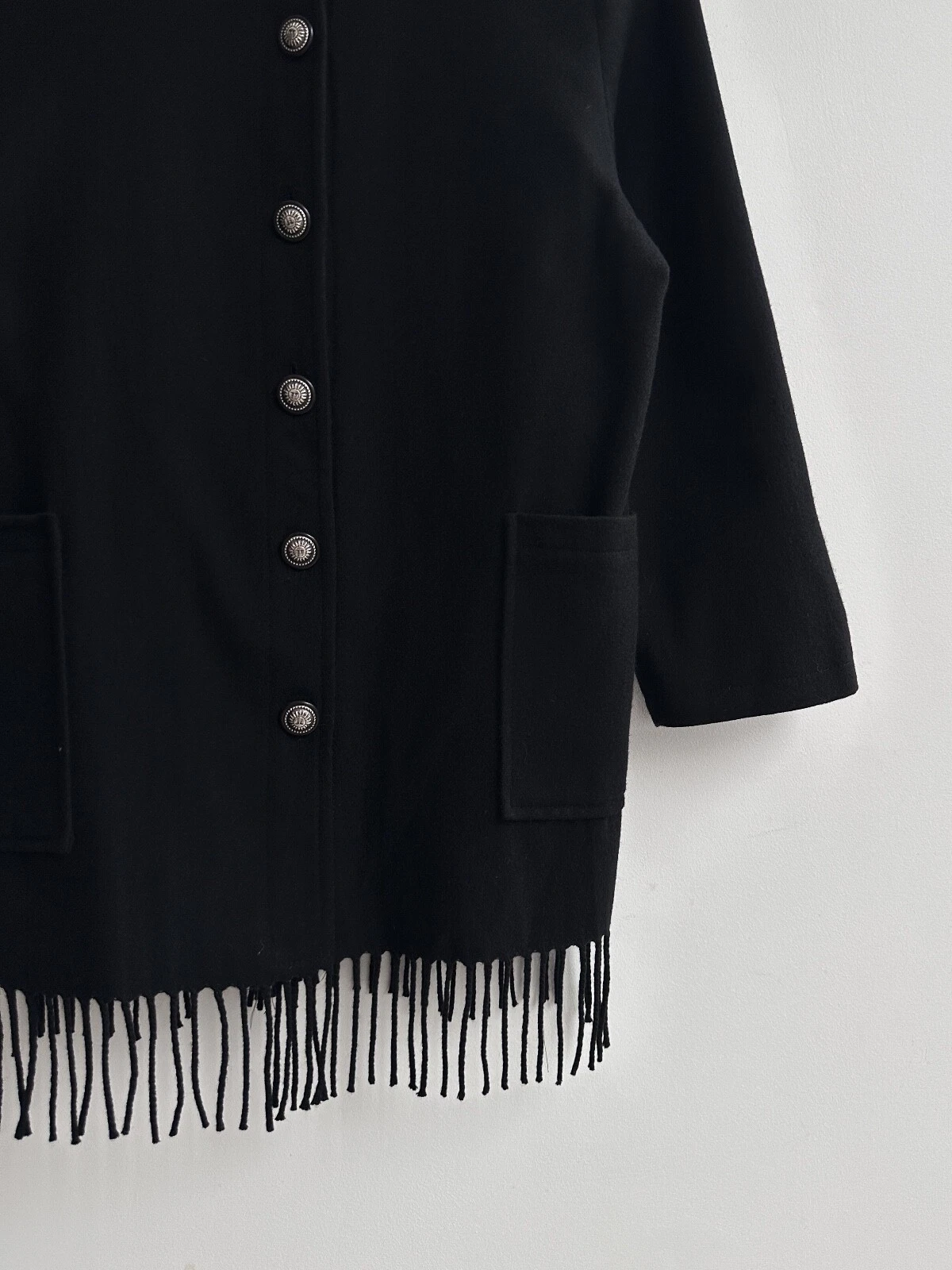 Giacca cappotto vintage Versace Sport lana nero taglia S M donna