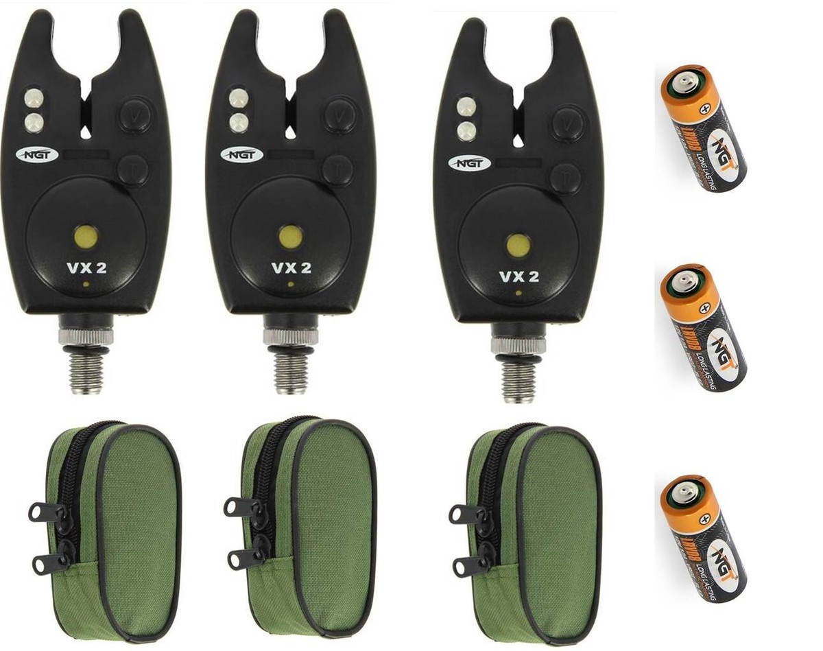 Bite Detector Bite Alarms 1,2,3pc NGT Waterproof Fishing VX-2 Bite