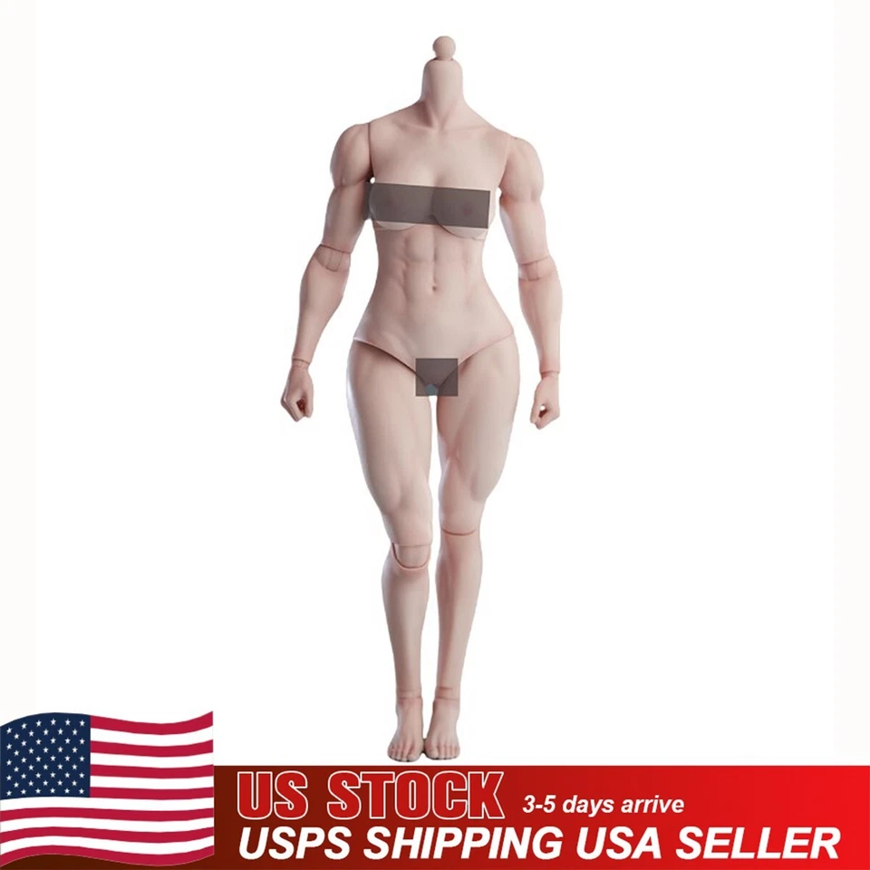 Worldbox AT206B 1/6 淡皮肤肌肉弹性关节女性人偶身体娃娃玩具 — 第 3/4 张图片