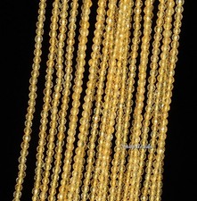 2MM HONEY CITRINE GEMSTONE GRD AAA LIGHT YELLOW FACETED ROUND BEADS 15.5inch