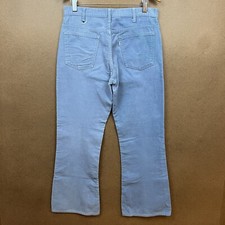 VTG 70s Distressed Levi's Light Blue Flare Corduroy Trousers 34x30 USA Talon Zip