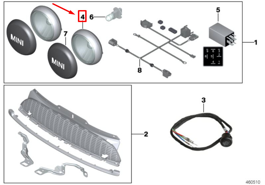 MINI COOPER R56 Front High Beam Headlight Headlamp 63120417670 NEW