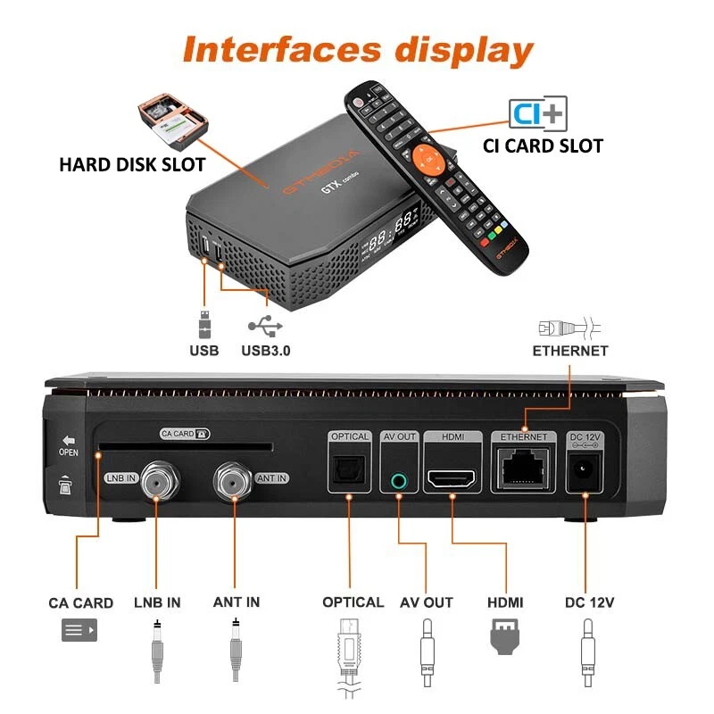 GTMEDIA GTXCOMBO 8K FTA Satellite Receiver DVB-S2/S2X 4:2:2 Sat TV Box Android - Image 3 of 4