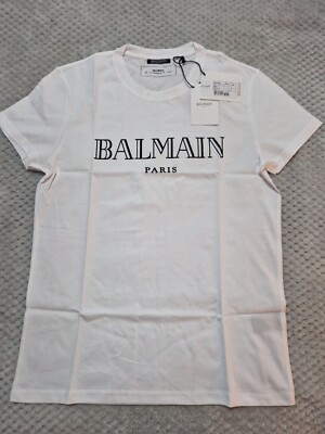 Balmain Paris Logo T-Shirt 100% Cotton Brand New With Tag Size S UK