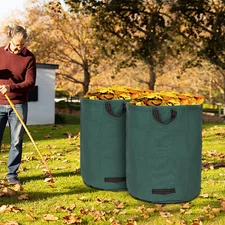 Pair Garden Waste Bags 132 Gallon Reusable Yard Leaf Lawn Trash Waste Bags